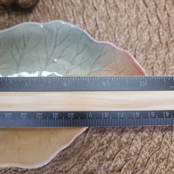 Vintage Royal Winton Orange & Green double leaf dish made in England - Picture 6 of 8